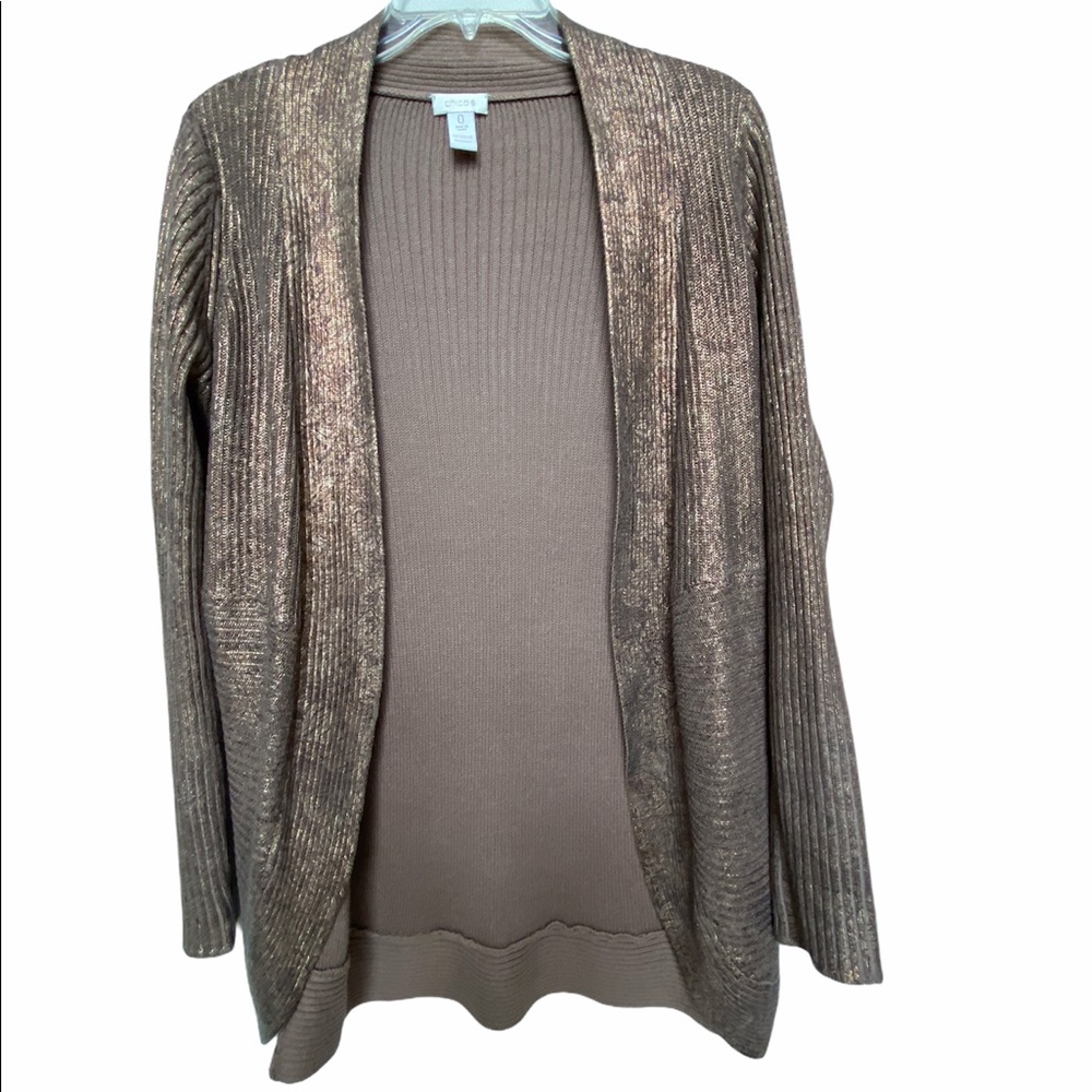 Chico’s 54%cotton open  front Blazer Jacket size O